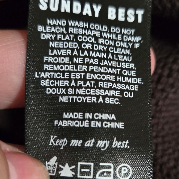 Sunday Best Aritzia Lamora Cardigan Dark Brown with Pink Accents Size M - Picture 10 of 11